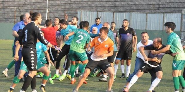 Amatör lig hazırlık maçında büyük kavga